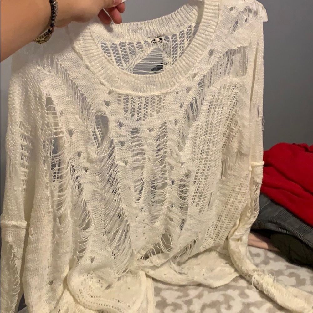 White distressed top